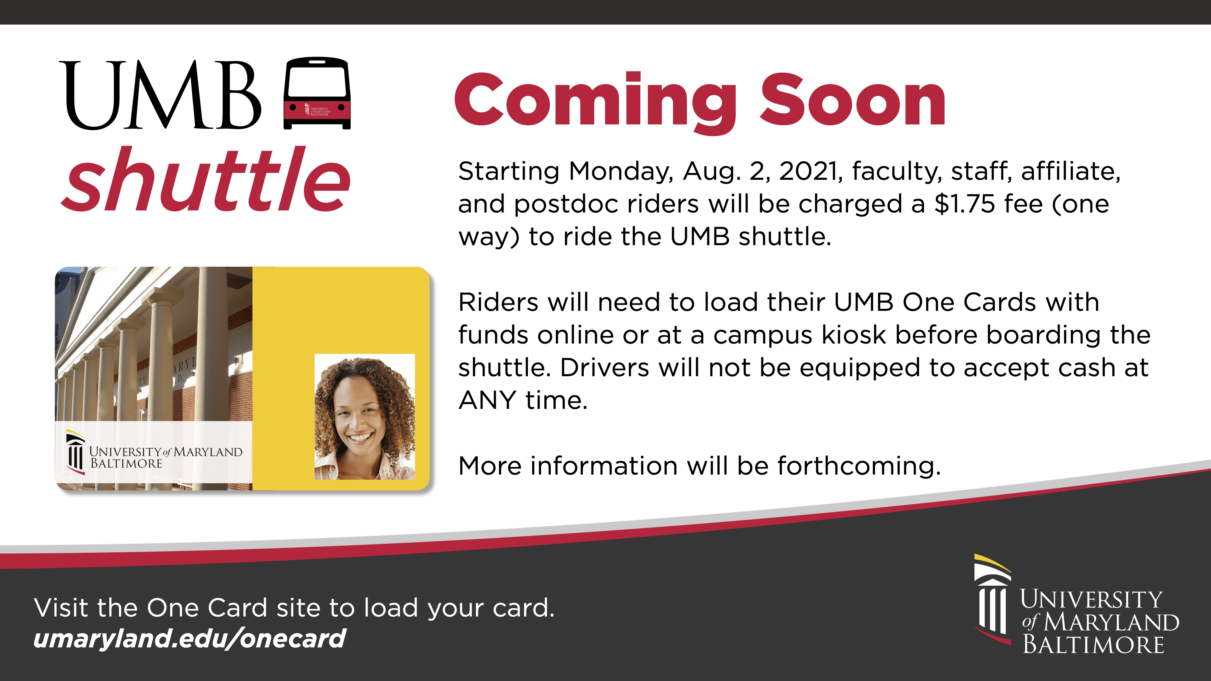 UMB shuttle fee change coming soon
